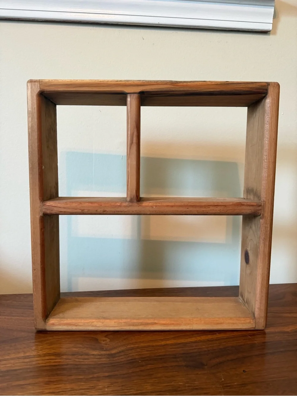 Natural Wood Trinket Shelf - Rustic Brown